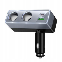 ROZDZIELACZ SAMOCH HOCO 1XUSB-A 1XUSB-C 2XPORT