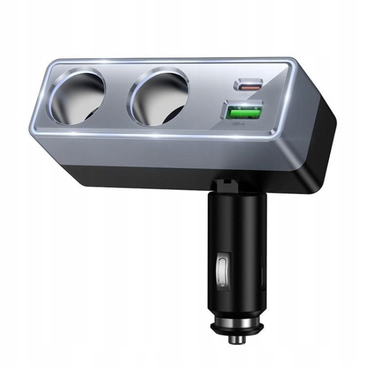 ROZDZIELACZ SAMOCH HOCO 1XUSB-A 1XUSB-C 2XPORT
