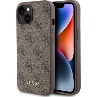 GUESS HARDCASE 4G METAL LOGO IPHONE 15 BROWN