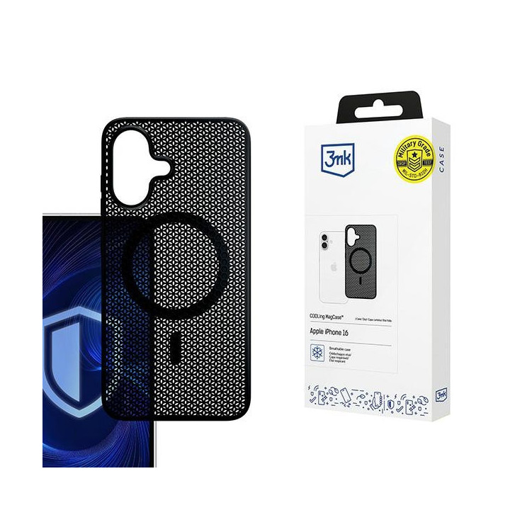 CASE 3MK COOLING MAGSAF IPHONE 16  BLACK