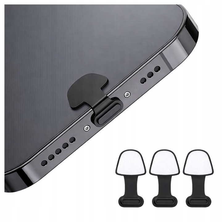 ZATYCZKI USB-C KLEJ 3M BLACK