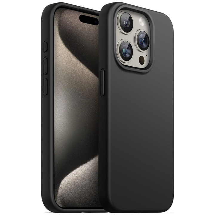 CASE SILICON IPHONE 15 PRO MAX BLACK