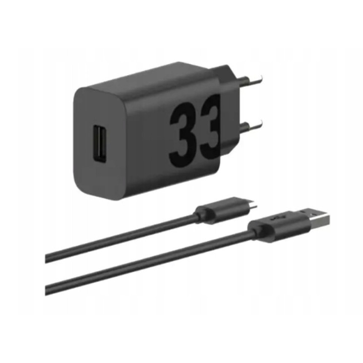 ŁAD SIEC MOTOROLA 33W USB-A+KABEL TYP-C BLACK