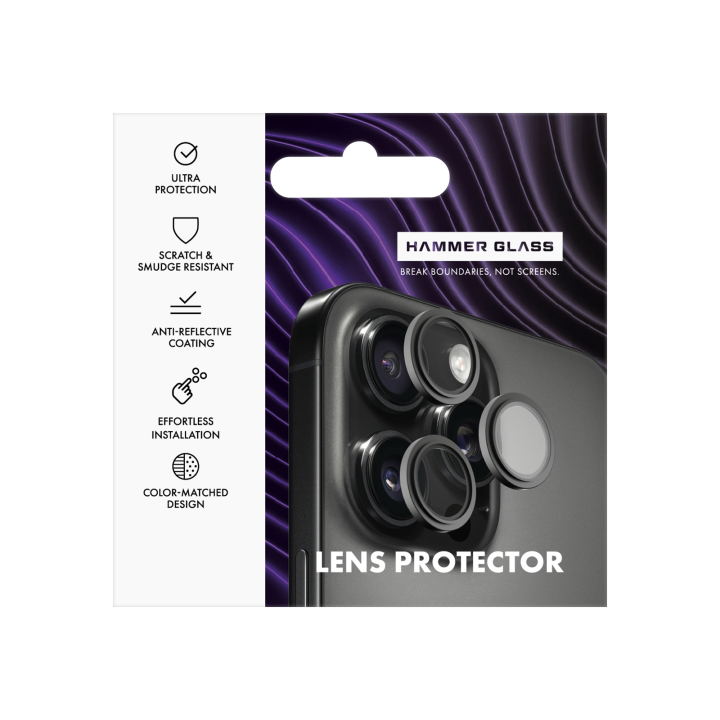 SZKŁO HAMMER LENS IPHONE 16 PRO 16 PRO MAX BLACK