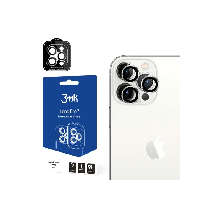3MK LENS PRO APARAT IPHONE 15 PRO SILVER