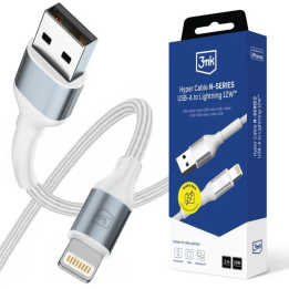KABEL 3MK USB-A DO LIGHTNING 2M WHITE