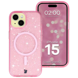 CASE BIZON SparklO IPHONE 15 PINK