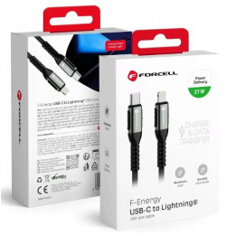 KABEL FORCELL USB-C LIGHTNING 27W PD 1M