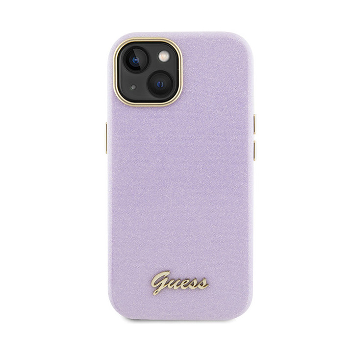 GUESS GLITTER GLOSSY SCRIPTS IPHONE 15 LILAC