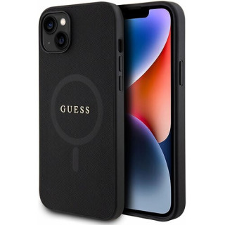 GUESS SAFFIANO MAGSAFE IPHONE 15 BLACK