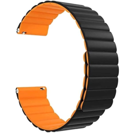 PASEK UNIV DO ZEGARKA MAGNETICK 20MM BLACK-ORANGE