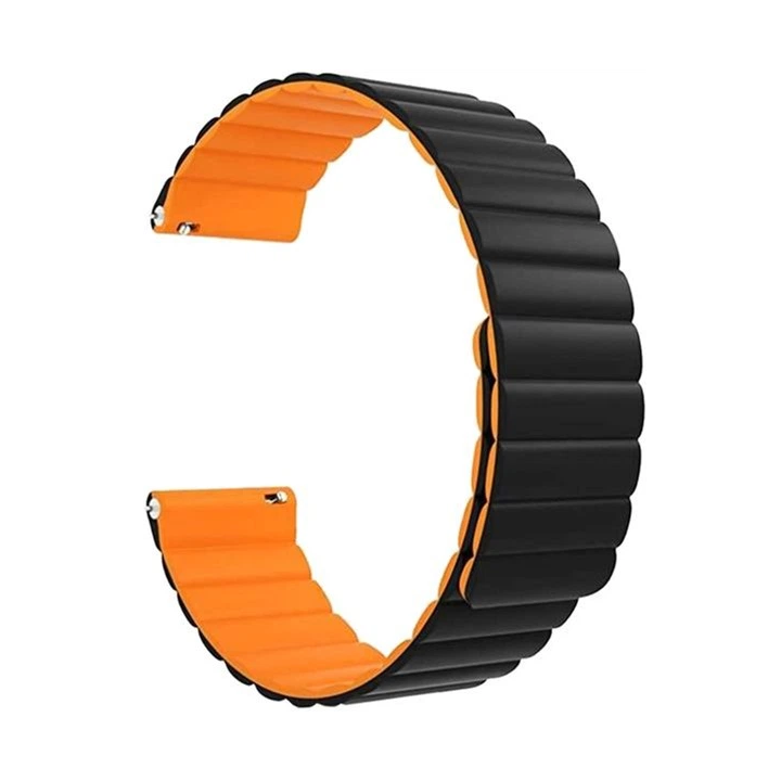 PASEK UNIV DO ZEGARKA MAGNETICK 20MM BLACK-ORANGE