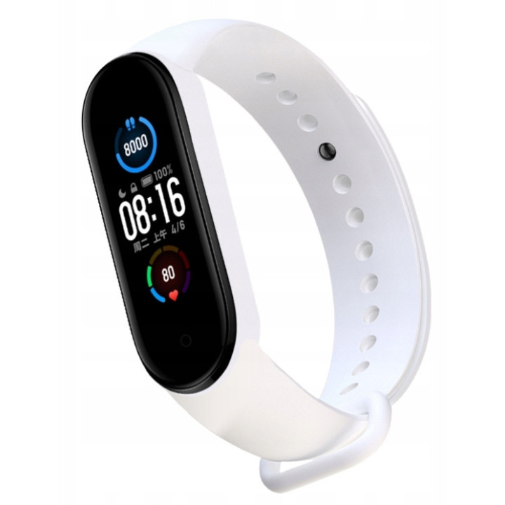 PASEK UNIV XIAOMI MI BAND 5 6 WHITE