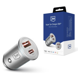 ŁAD SAMOCH 3MK USB-A + USB-C 45W SILVER