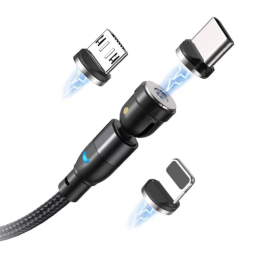 KABEL MAGNETYCZNY 3W1 IPHONE-USB-C-MICRO 1M BLACK