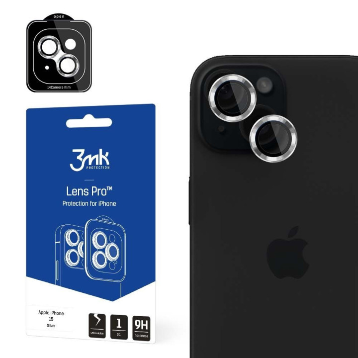 3MK LENS PRO APARAT IPHONE 15 PLUS SILVER