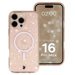 CASE BIZON SparklO IPHONE 16 BLING PEACH