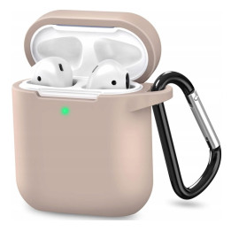 ETUI TECH SILICON APPLE AIRPODS 1 2 CAFE LATTE
