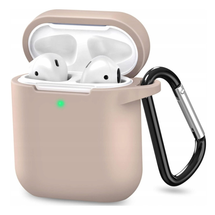 ETUI TECH SILICON APPLE AIRPODS 1 2 CAFE LATTE