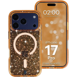 CASE BIZON SparklO IPHONE 17 PRO CLEAR ORANGE