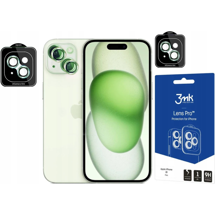 3MK LENS PRO APARAT IPHONE 15 GREEN
