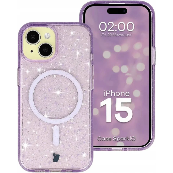 CASE BIZON SparklO IPHONE 15 PURPLE