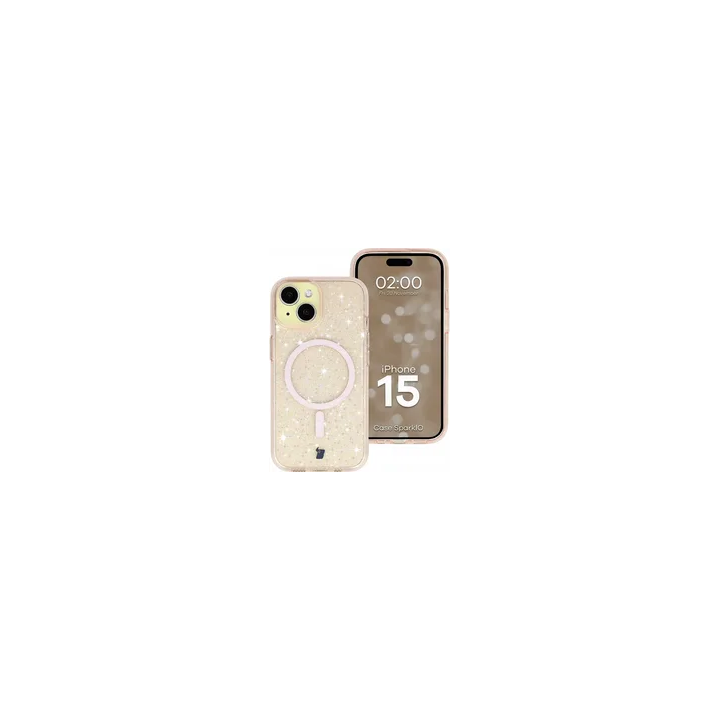CASE BIZON SparklO IPHONE 15 BLING PEACH