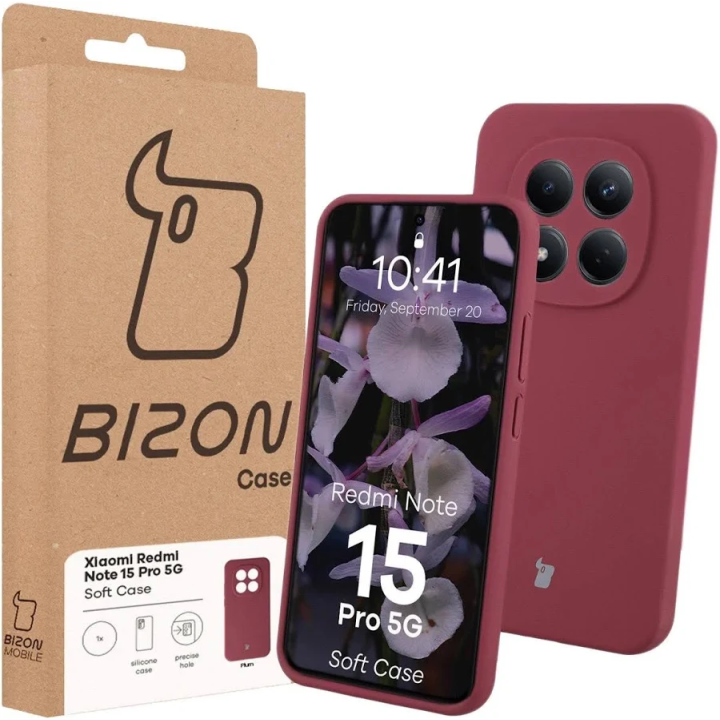CASE BIZON SOFT XIAOMI REDMI NOTE 15 PRO 5G PLUM