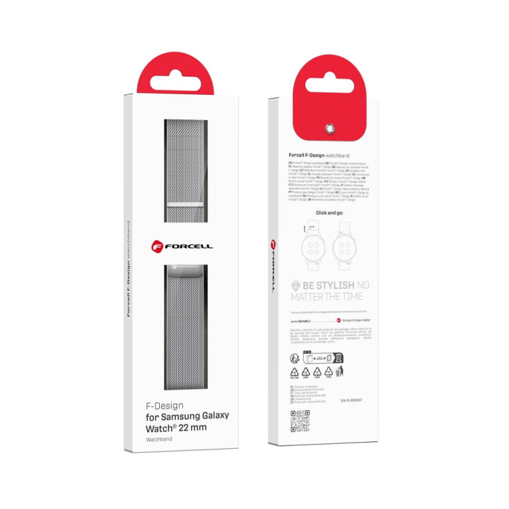 PASEK FORCELL FS10 SAMSUNG WATCH 22MM SILVER