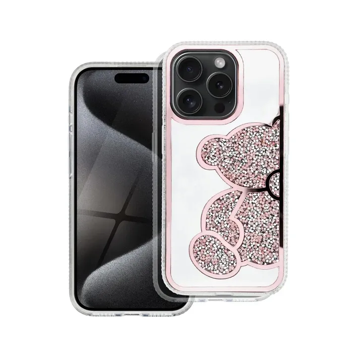 CASE TEDDY BEAR IPHONE 16 PRO PINK