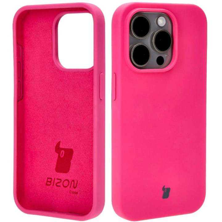 CASE BIZON SOFT IPHONE 15 PRO FUCHSIA
