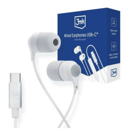 SŁUCHAWKI 3MK USB-C WHITE
