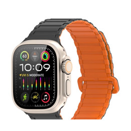 PASEK DUCIS KJ APPLE WATCH 42/44/45/49 GRAY ORANGE