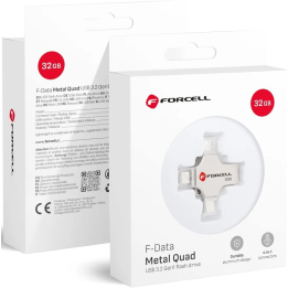 PENDRIVE FORCELL 32GB USB-A I USB-C SILVER