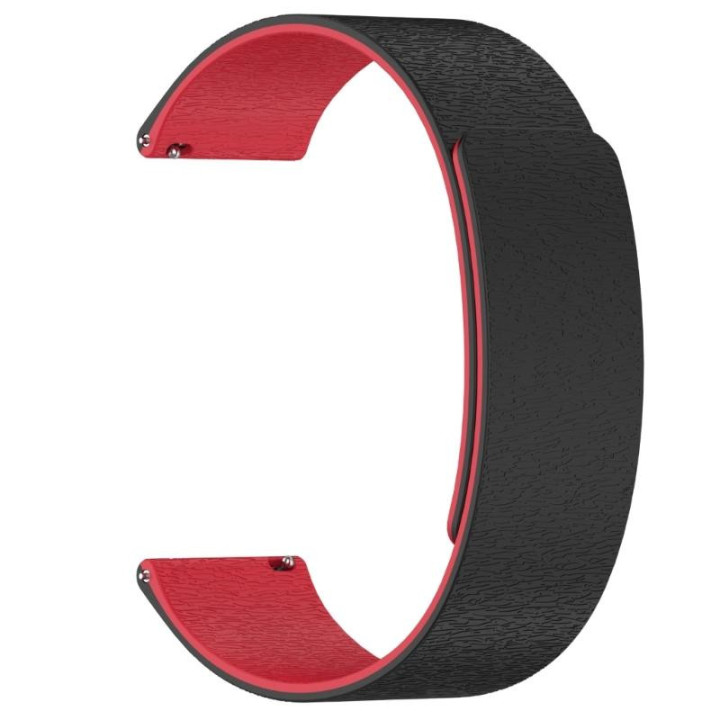 PASEK UNIV DO ZEGARKA MAGNETICK 20MM BLACK-RED