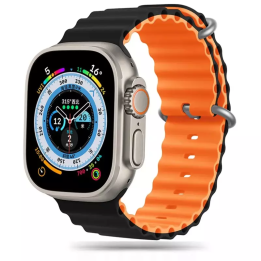 PASEK DUCIS KJ APPLE WATCH 42/44/45/49 BLACK ORANG