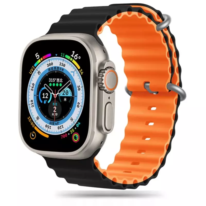 PASEK DUCIS KJ APPLE WATCH 42/44/45/49 BLACK ORANG