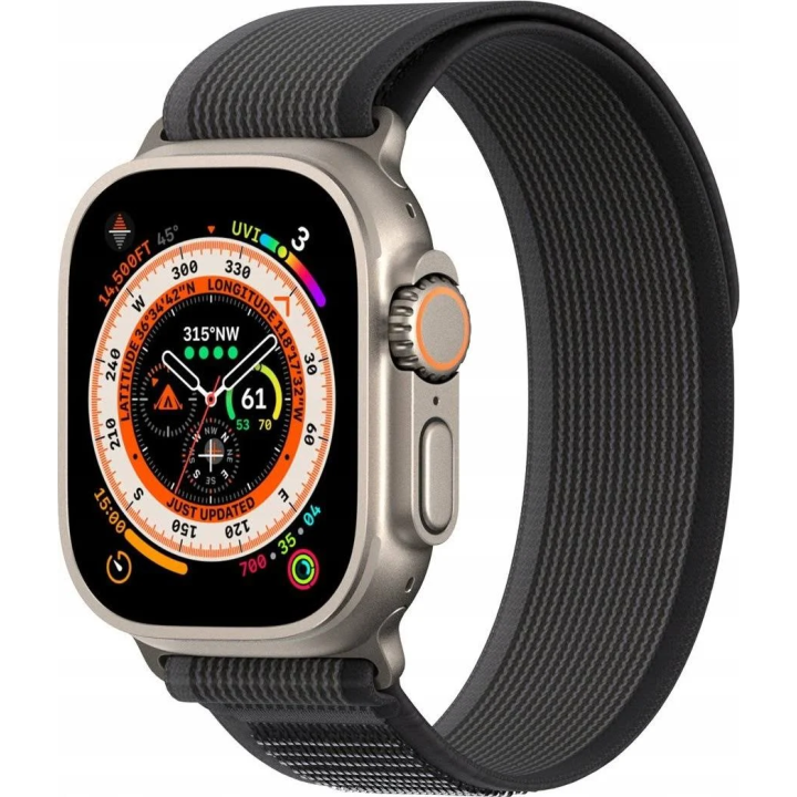 PASEK DUCIS YJ APPLE WATCH 42/44/45/49 GRAY BLACK