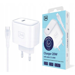 ŁADOWARKA SIECOWA 3MK USB-C 20W+KABEL USB-C