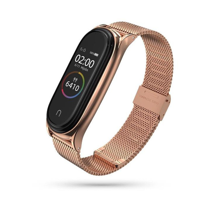 PASEK TECH MILANESE XIAOMI MI BAND 5 6 7 PINK