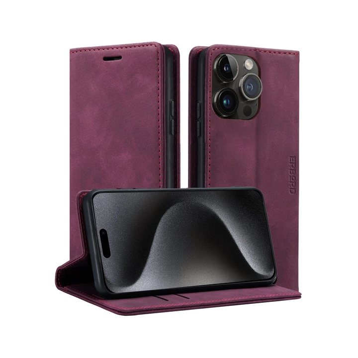 FLIP BOOK WALLET TECH IPHONE 15 PRO BORDO 