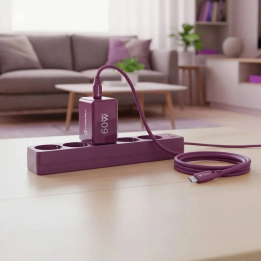 ŁAD SIEC FORCELL 60W 2XUSB-C+KABEL BURGUNDOWA