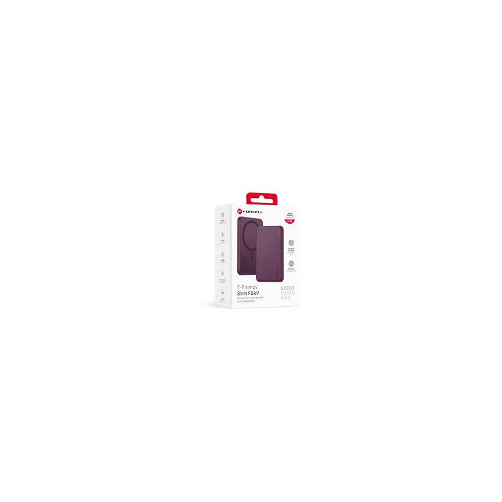 POWER BANK FORCELL 5000MAH MAGSAFE 15W BORDO