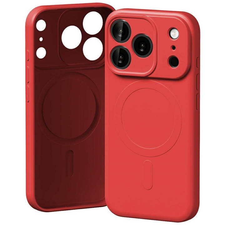 CASE SILICON MAGSAFE IPHONE 17 PRO 18 PRO RED