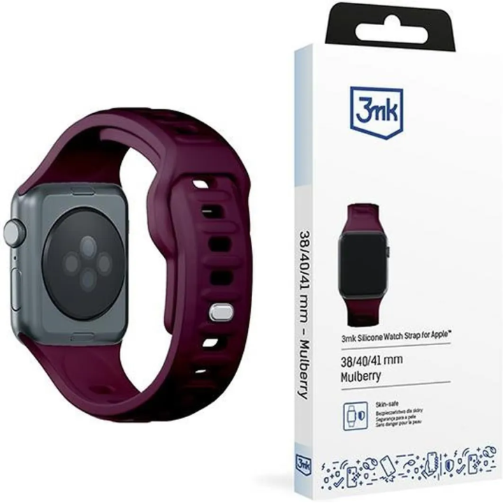 PASEK SILICON APPLE WATCH 38 40 41 42 MULBERRY