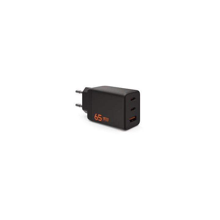 ŁAD SIEC 2XUSB-C+USB-A+KABEL MICRO 65W