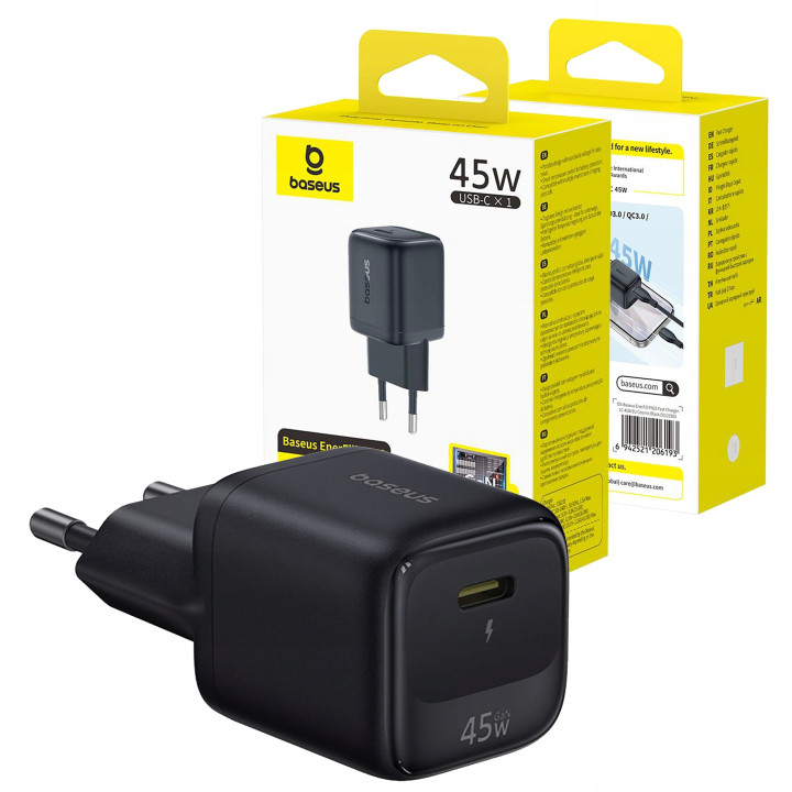 KOSTKA ŁAD SIECIOWEJ BASEUS 45W USB-C BLACK