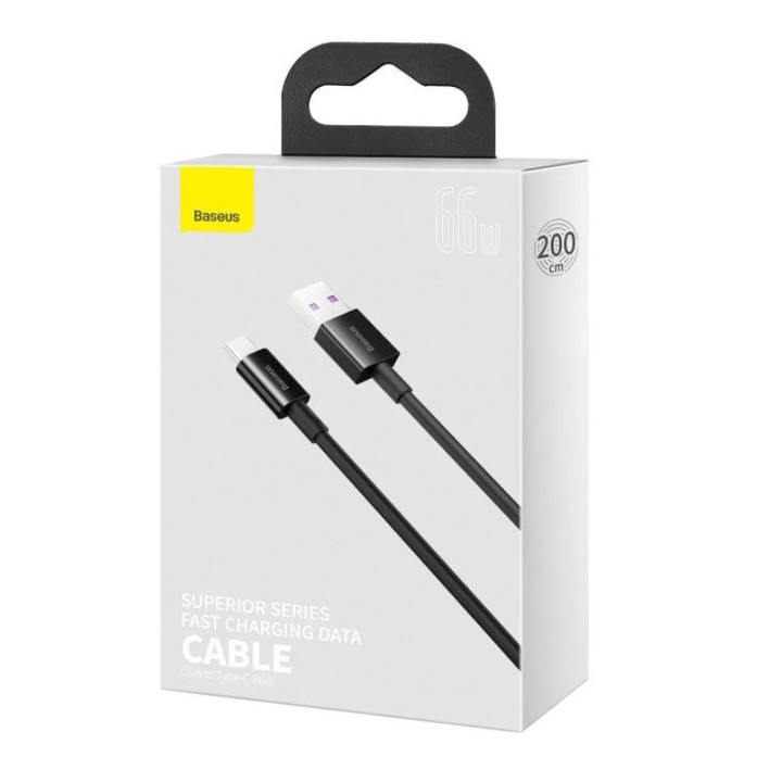 KABEL BASEUS USB TYP-C 66W 2M BLACK