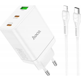 ŁAD SIECIOWA HOCO 35W 2XUSB-C+KABEL LIGHTNING