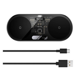 ŁADOWARKA INDUKCYJNA BASEUS 2W1 15W QI BLACK